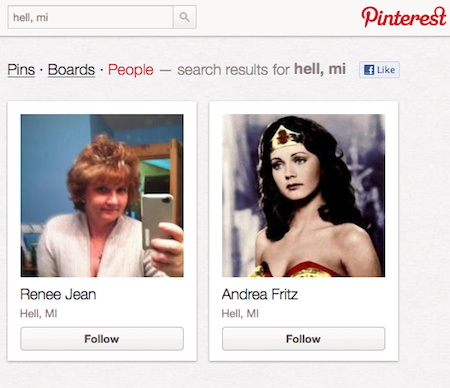 search for pinterest users by city geolocation