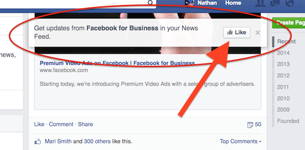 2014 facebook pages update design floating like button call to action