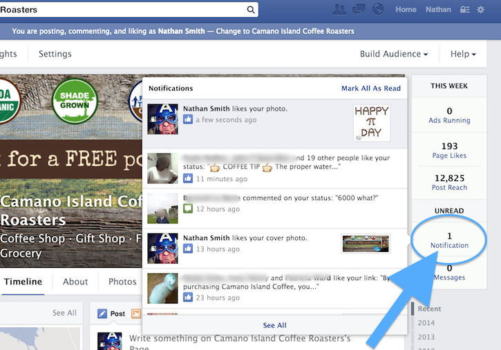 Stay on page when removing facebook page notifications